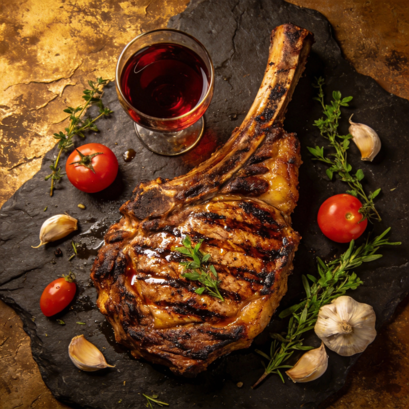 烤羊排配红酒图片