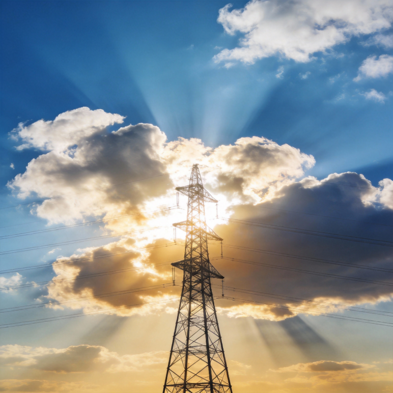 电塔映日辉图片