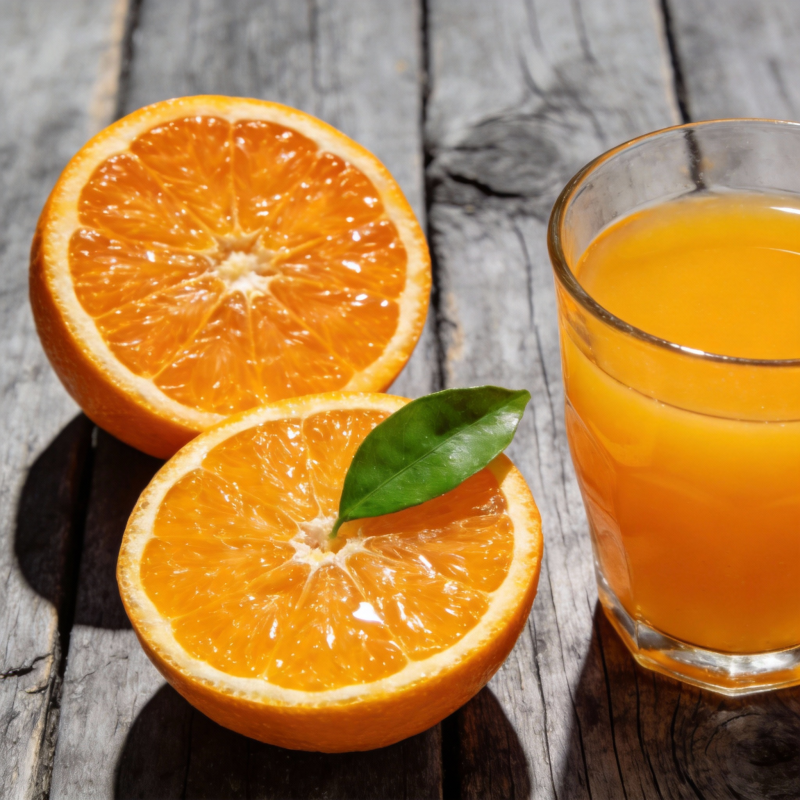 橙汁与新鲜橙子图片