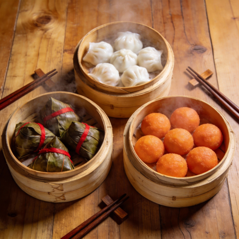 蒸笼美食盛宴图片