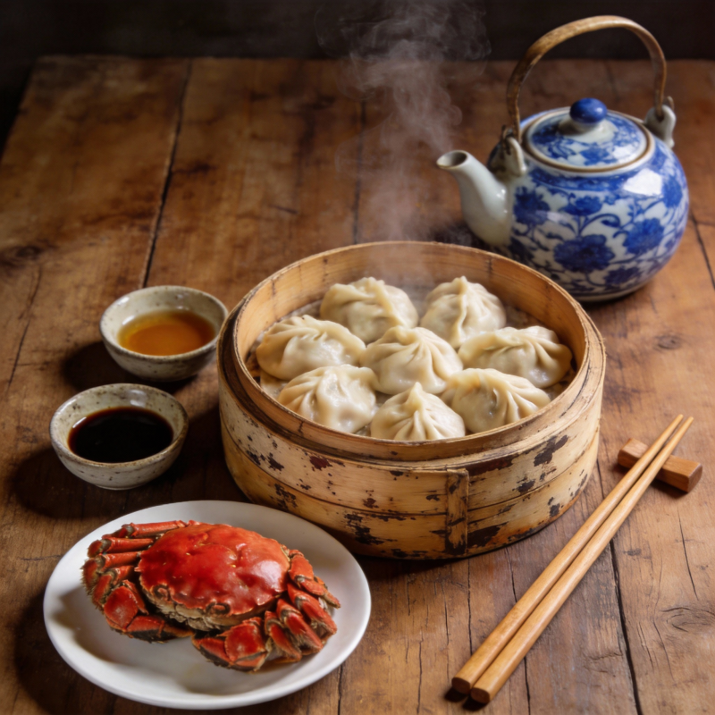 蒸饺蟹宴图片