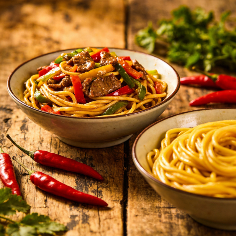 辣味牛肉意面图片