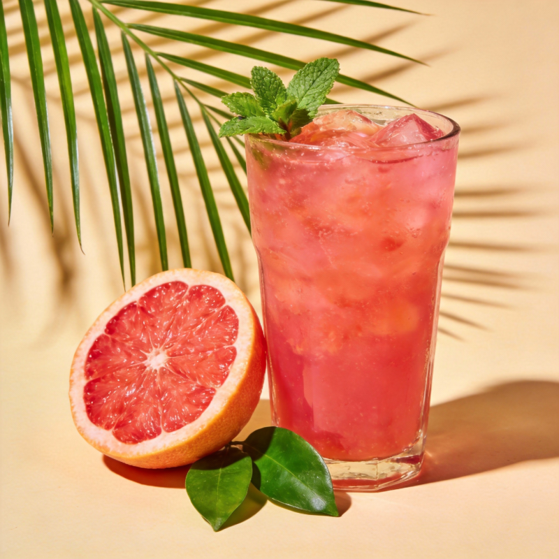 血橙薄荷冰饮图片