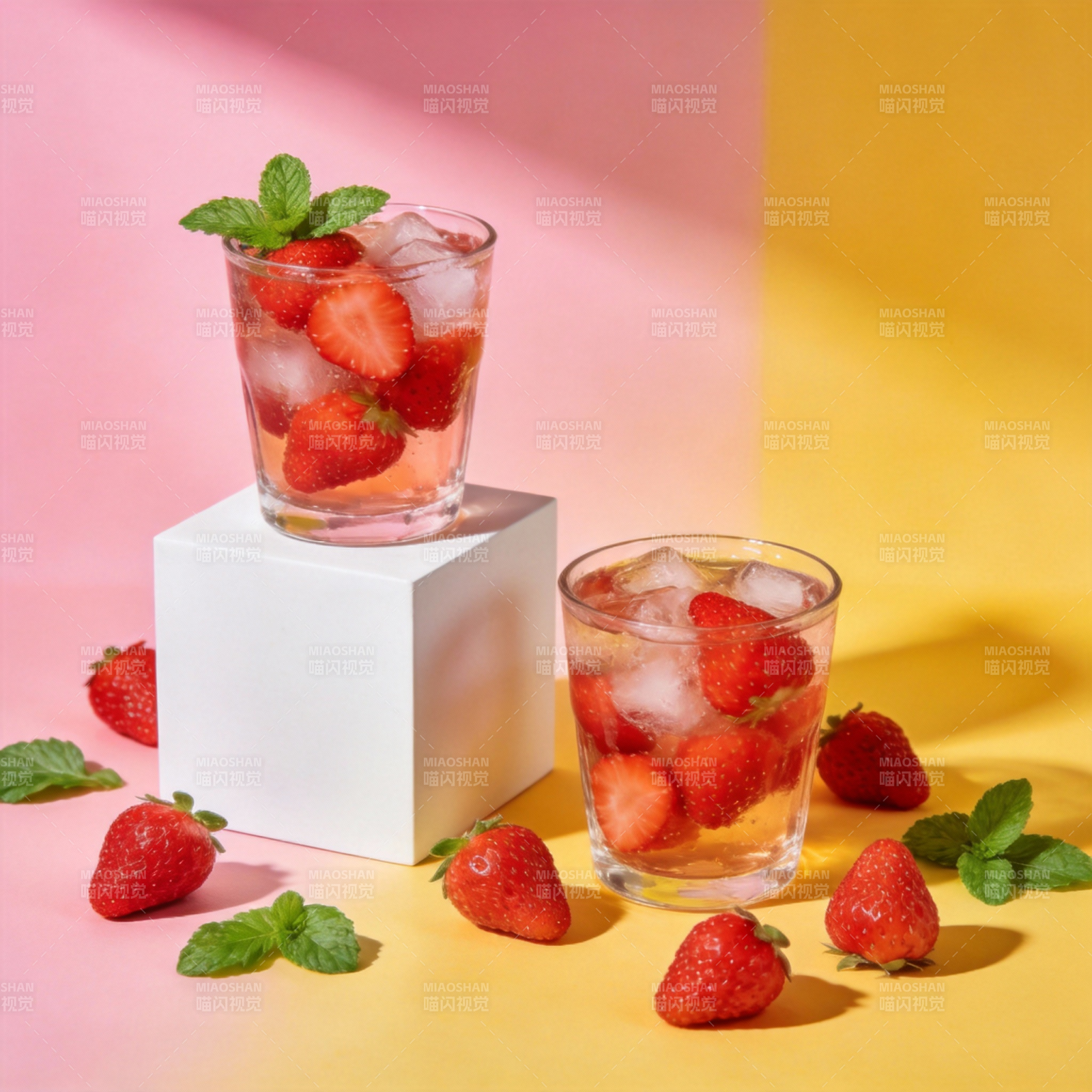 草莓冰饮 清新一夏图片
