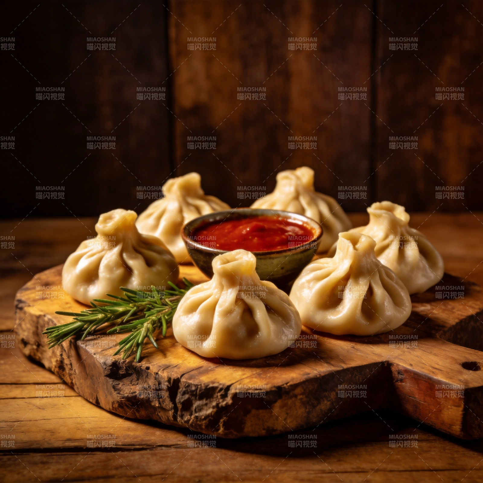 美味饺子配蘸酱图片