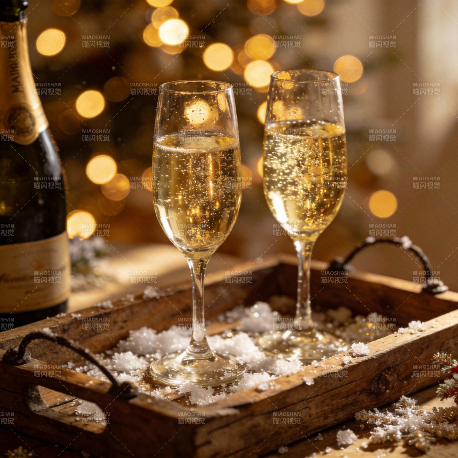 香槟共庆佳节图片