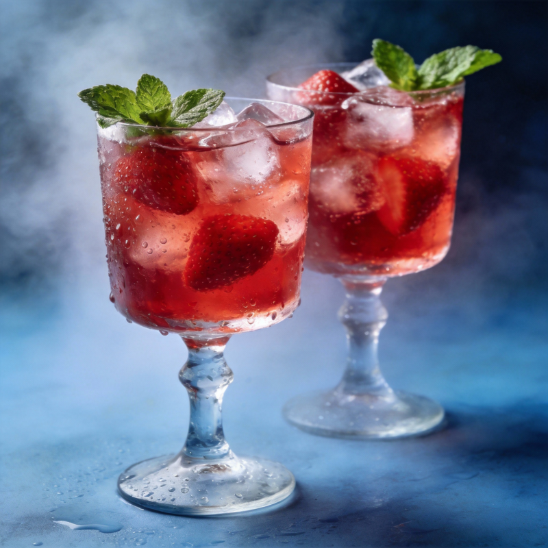 草莓薄荷冰饮图片