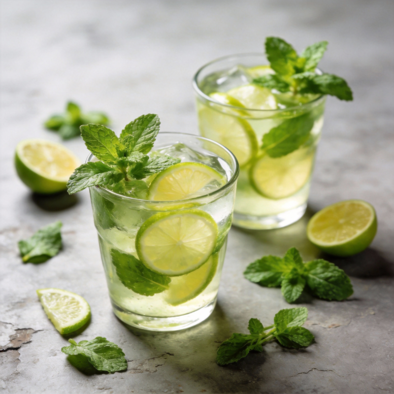 清新薄荷青柠饮图片