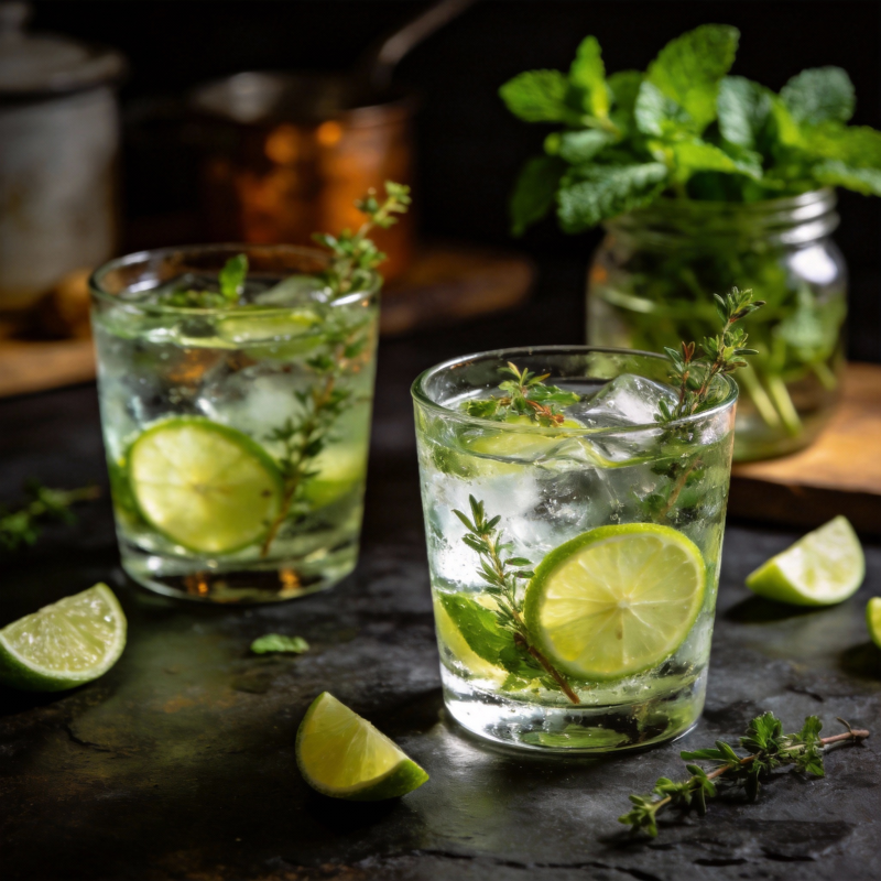 清新薄荷青柠饮图片