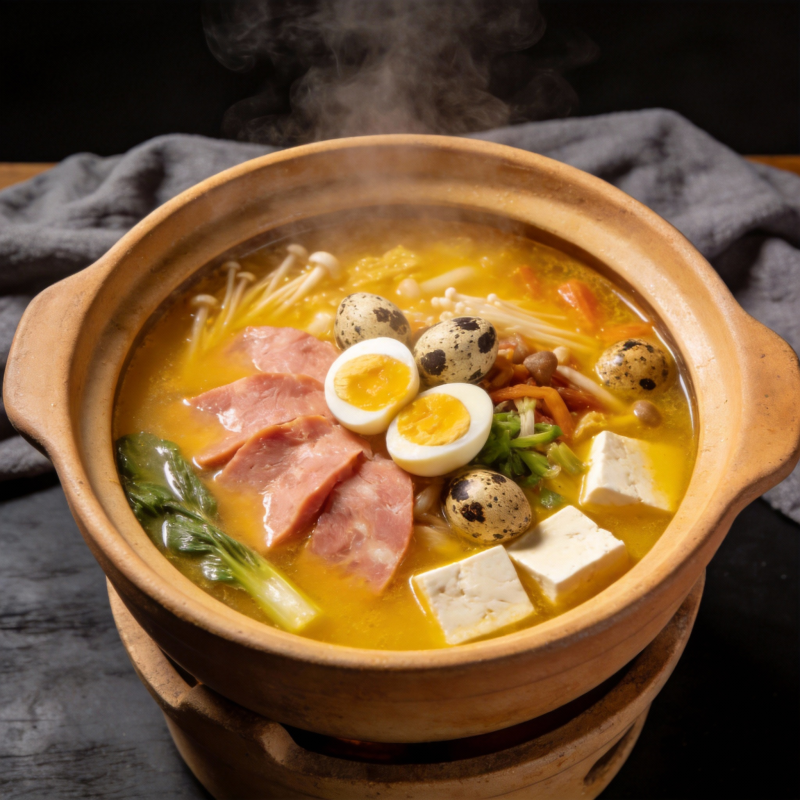 热气腾腾的砂锅宴图片