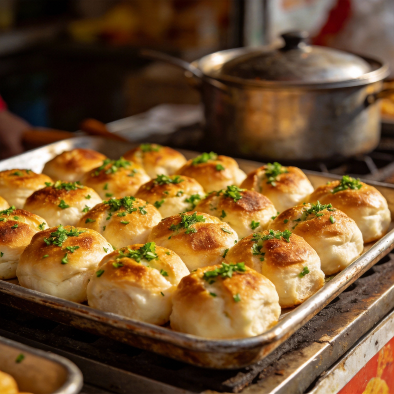 金黄香葱小面包图片