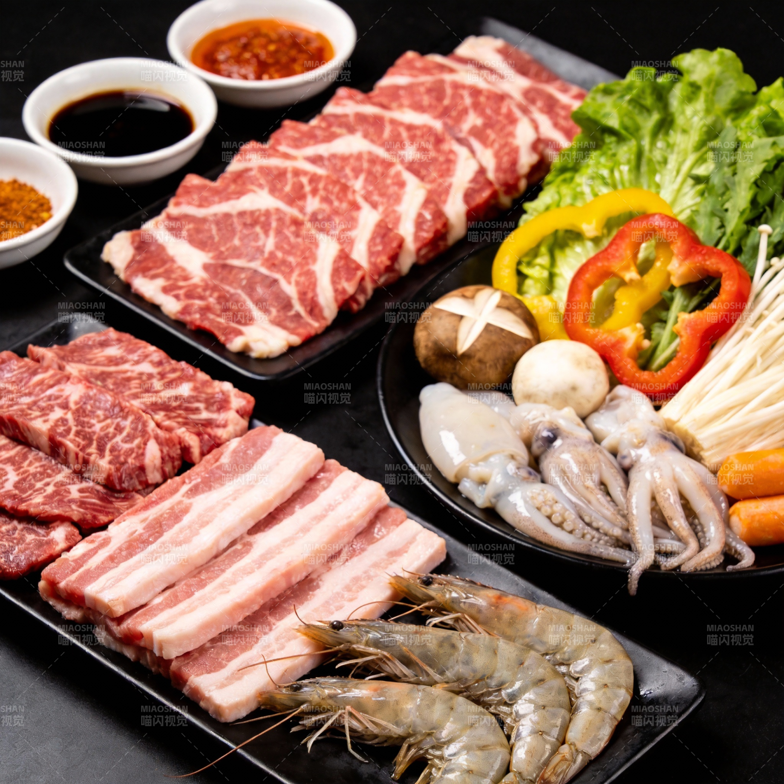 美味烧烤食材拼盘图片