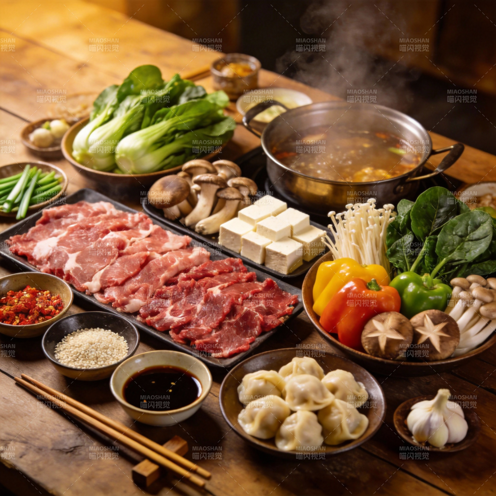 火锅食材盛宴图片