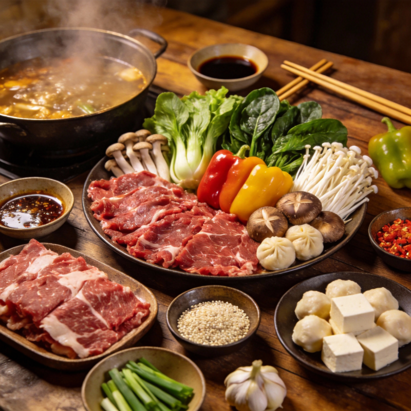 火锅食材盛宴图片