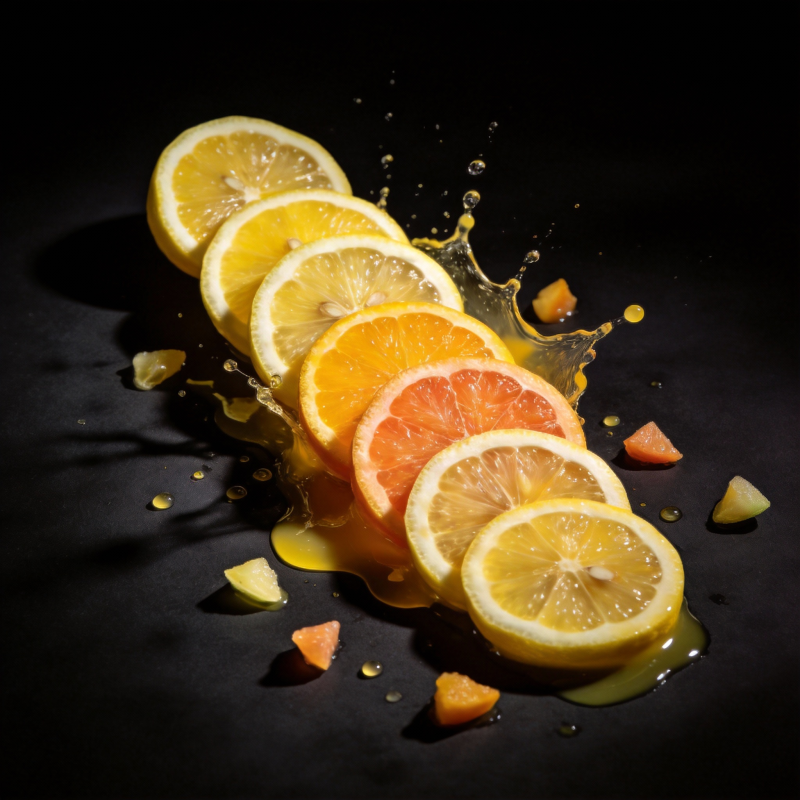 柑橘切片飞溅瞬间图片