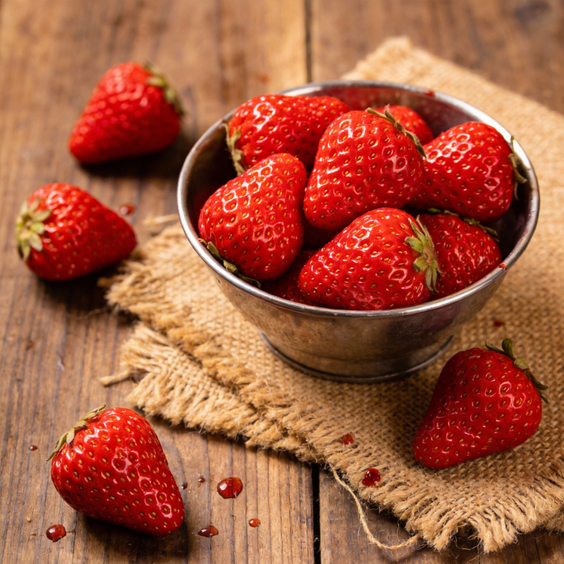 鲜红草莓盛碗中图片