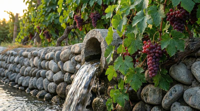 葡萄园溪流潺潺图片