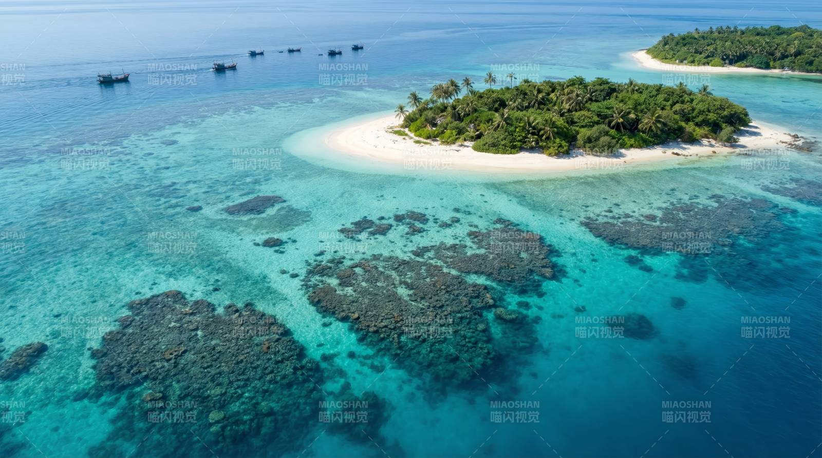 碧海白沙小岛风光图片