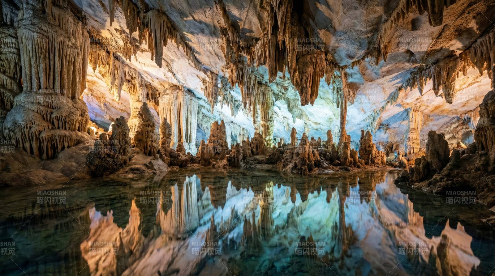 洞穴奇景 水光倒影图片