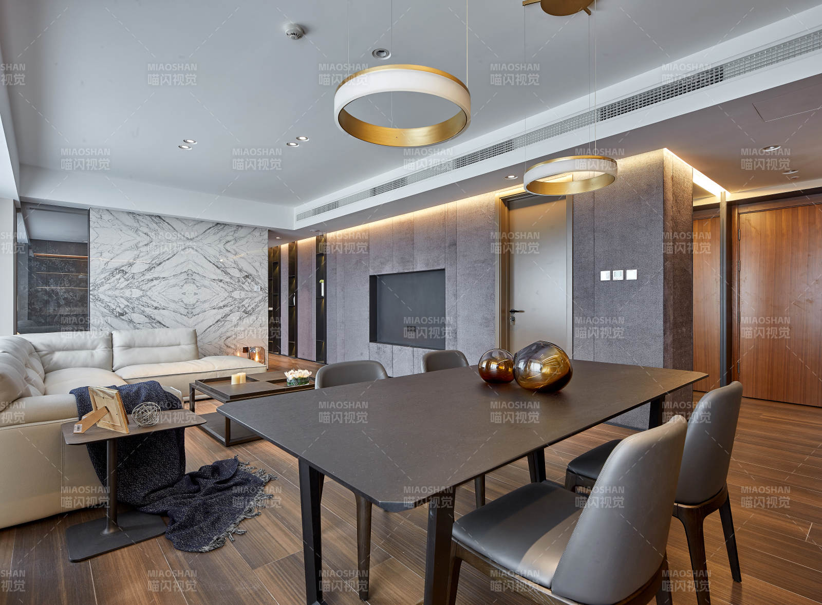 现代简约客厅餐厅图片