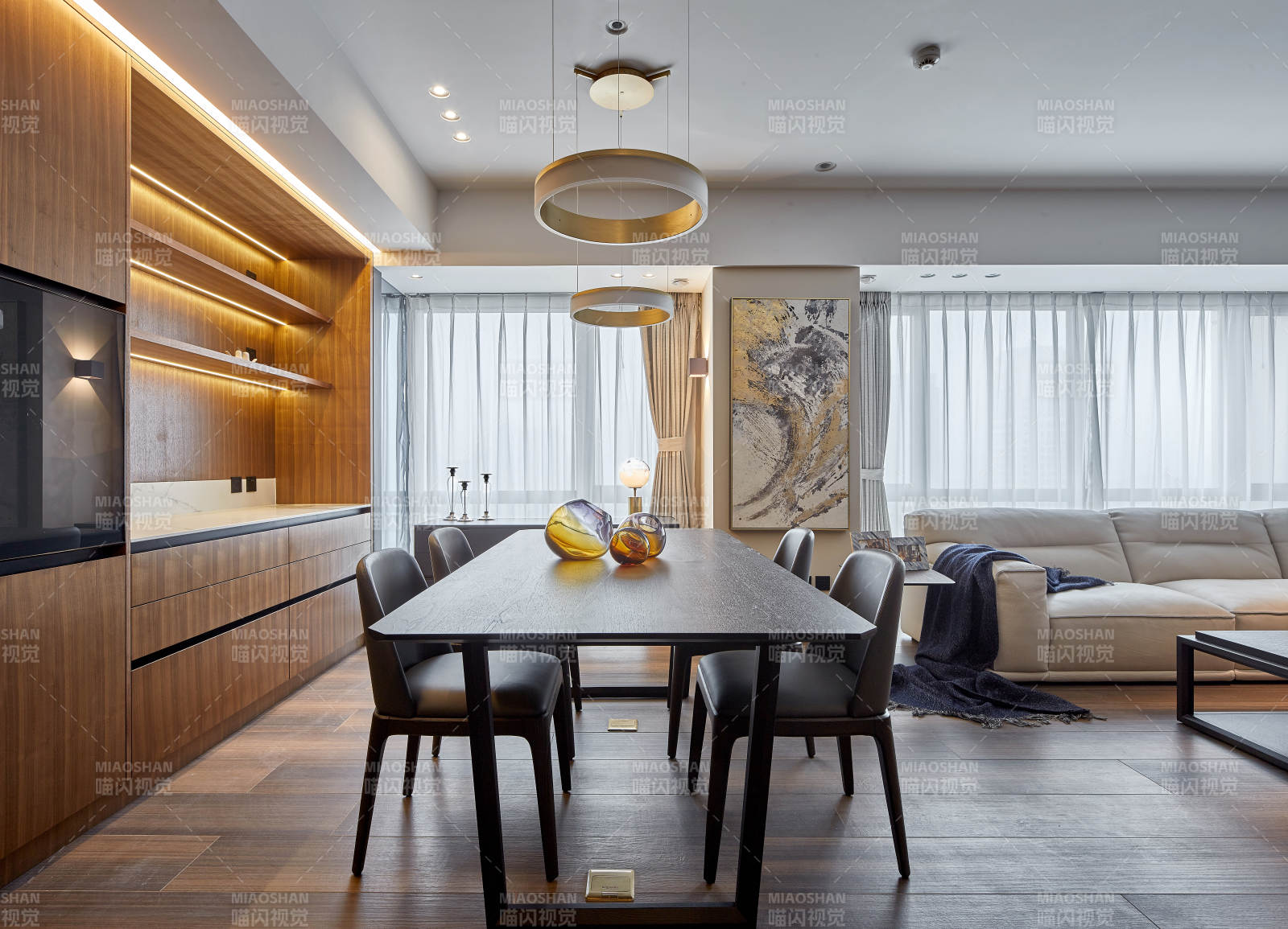 现代简约客厅餐厅图片