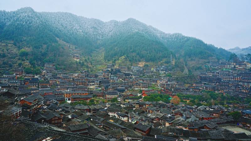俯瞰千户苗寨图片