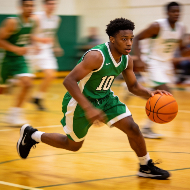 篮球少年疾驰赛场图片