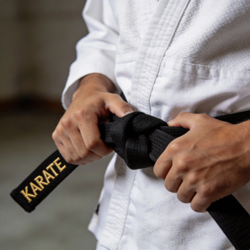 空手道黑带结扣图片