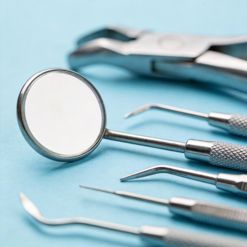 牙科工具特写图片