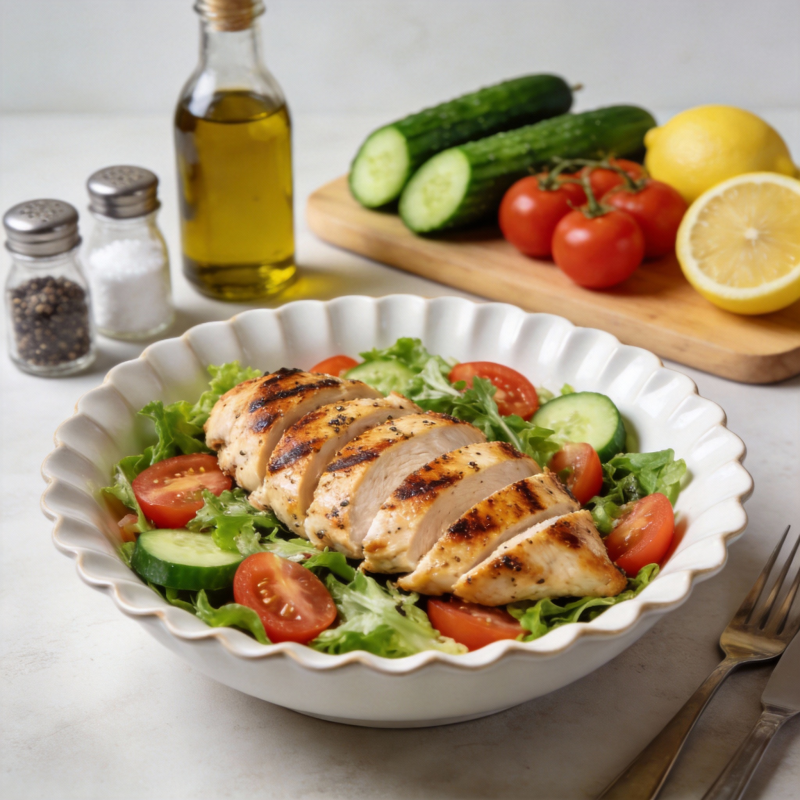 鸡胸沙拉配蔬菜图片