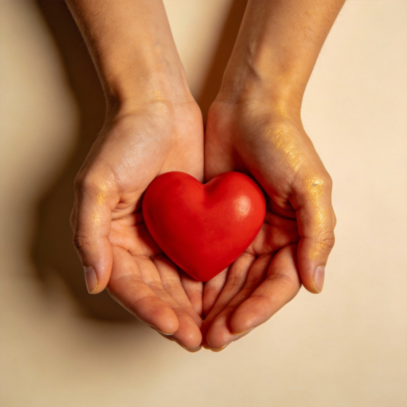 双手捧心图片