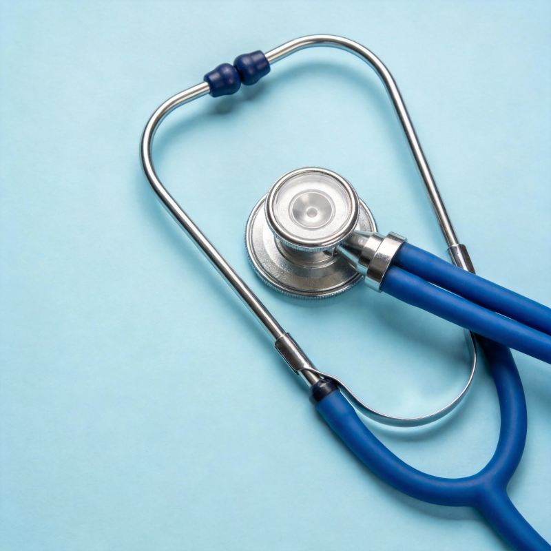蓝色听诊器静置图图片