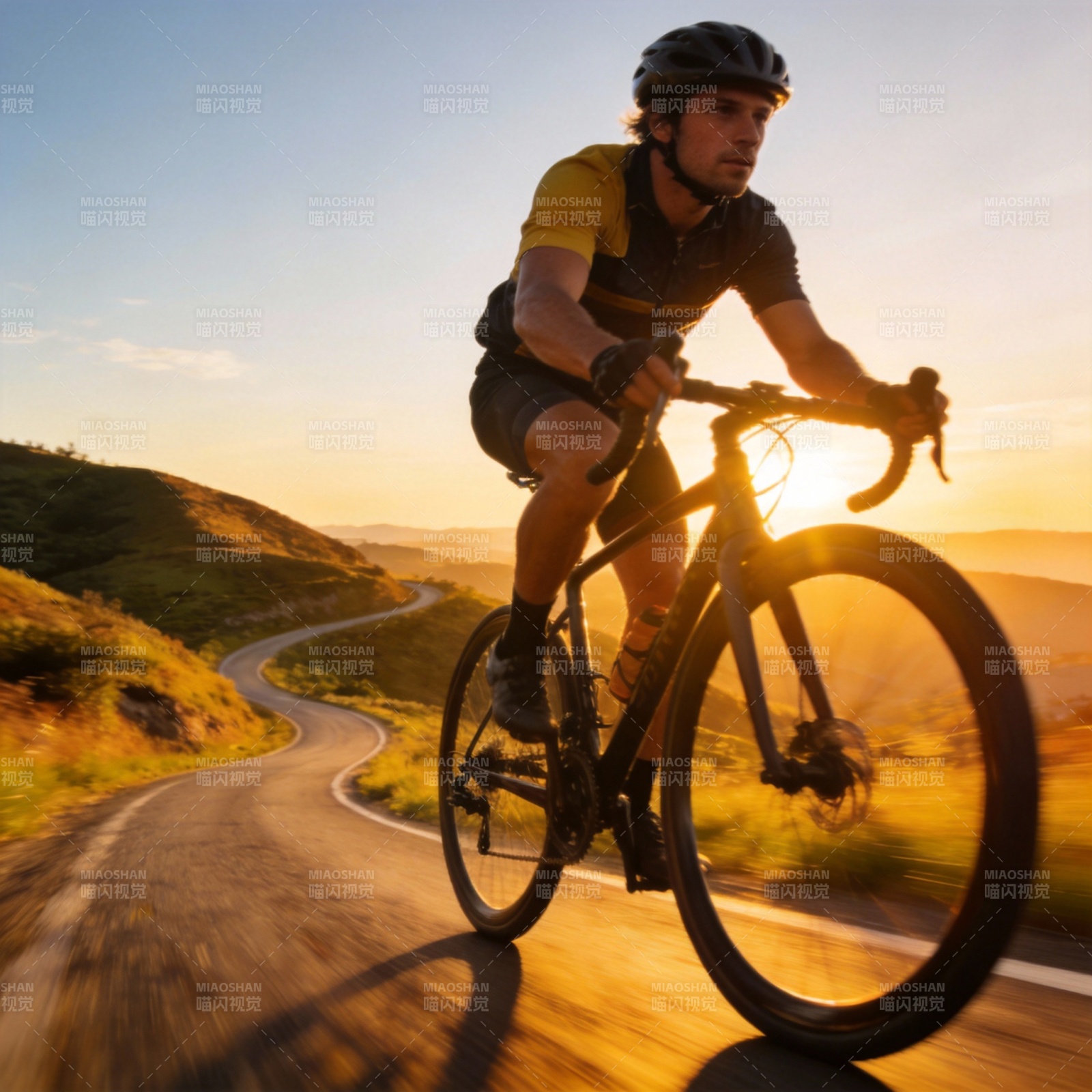 骑行追日图片
