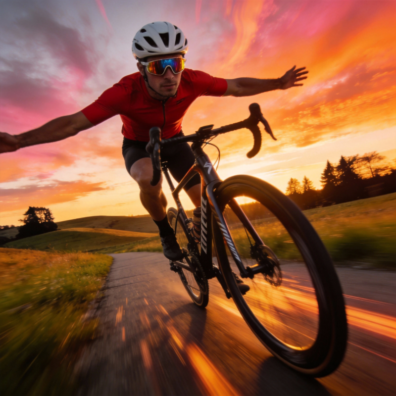 疾驰在夕阳下图片