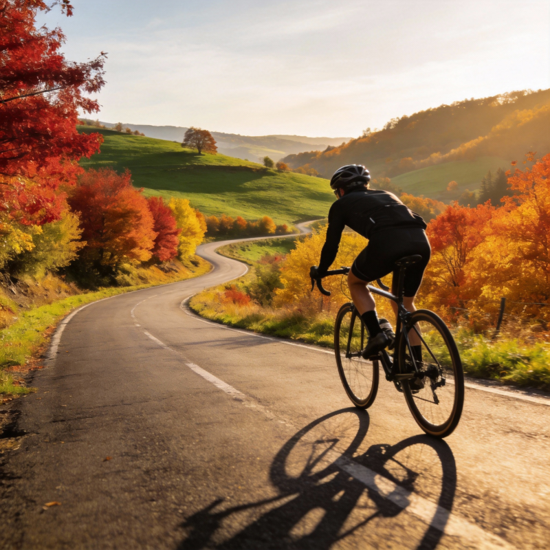 秋日骑行风景图片