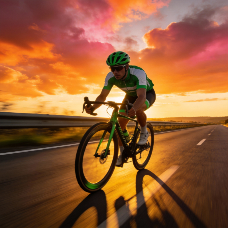 夕阳下的骑行者图片