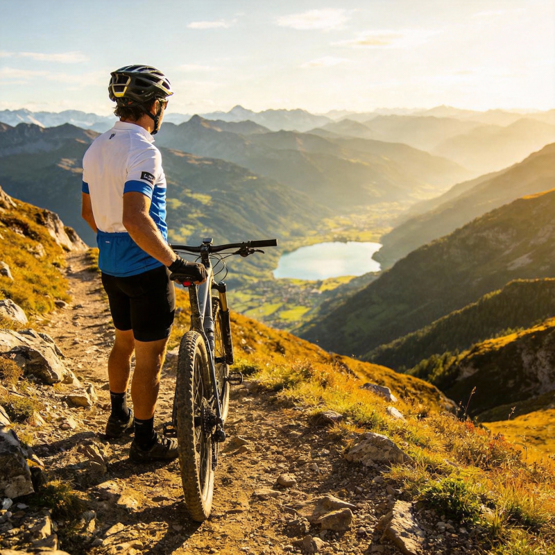 山地骑行 尽览湖光山色图片