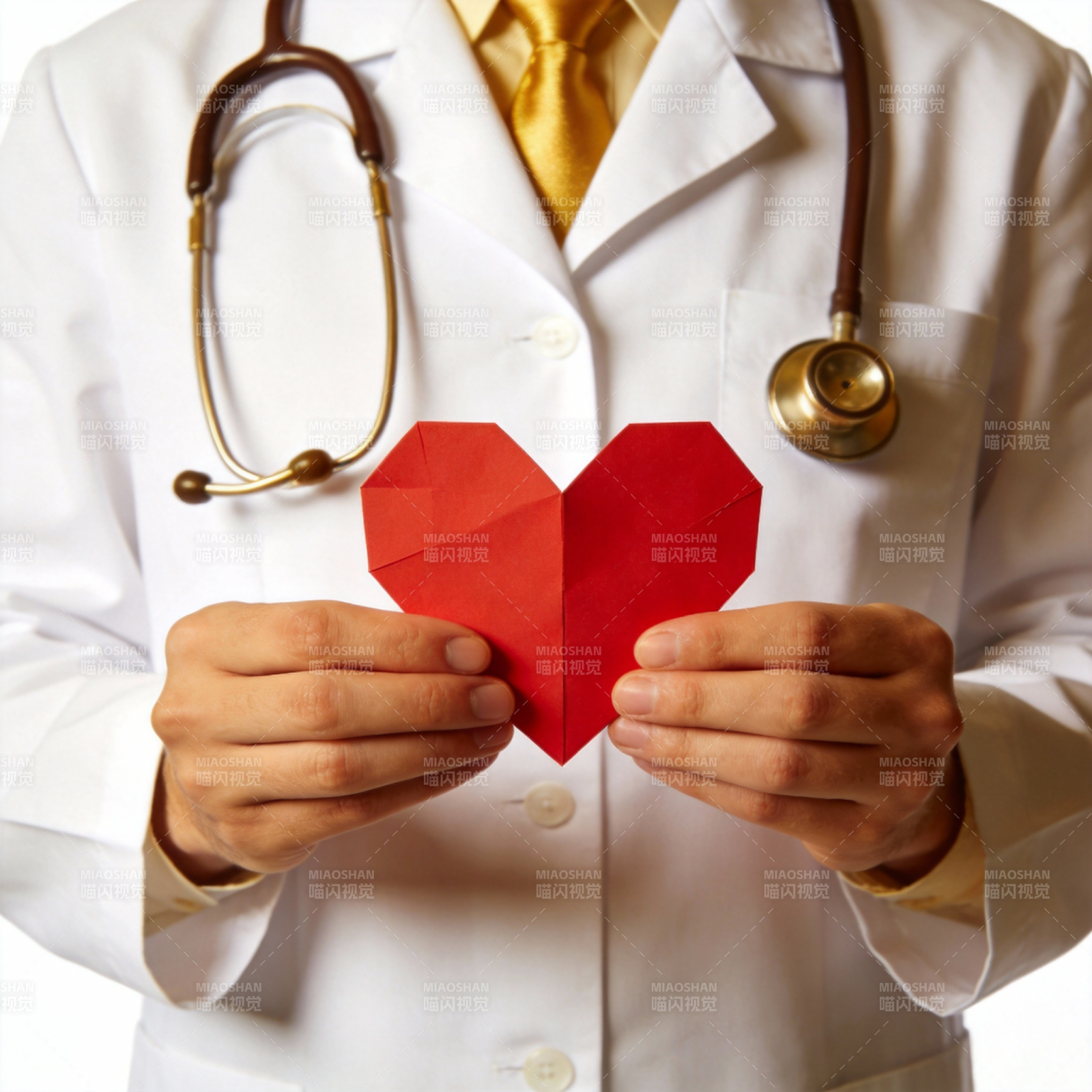 医生手捧红心图片