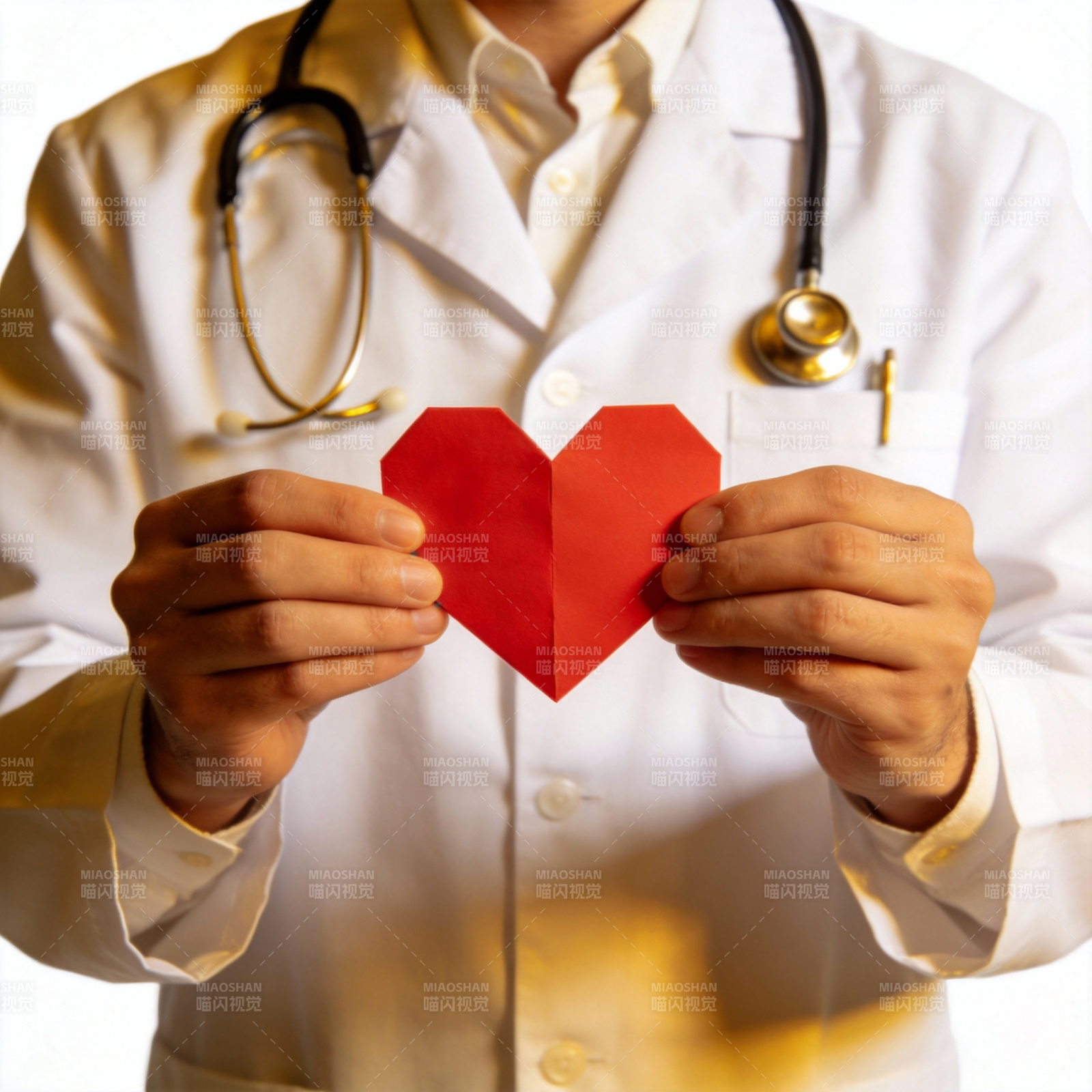 医生手捧红心图片