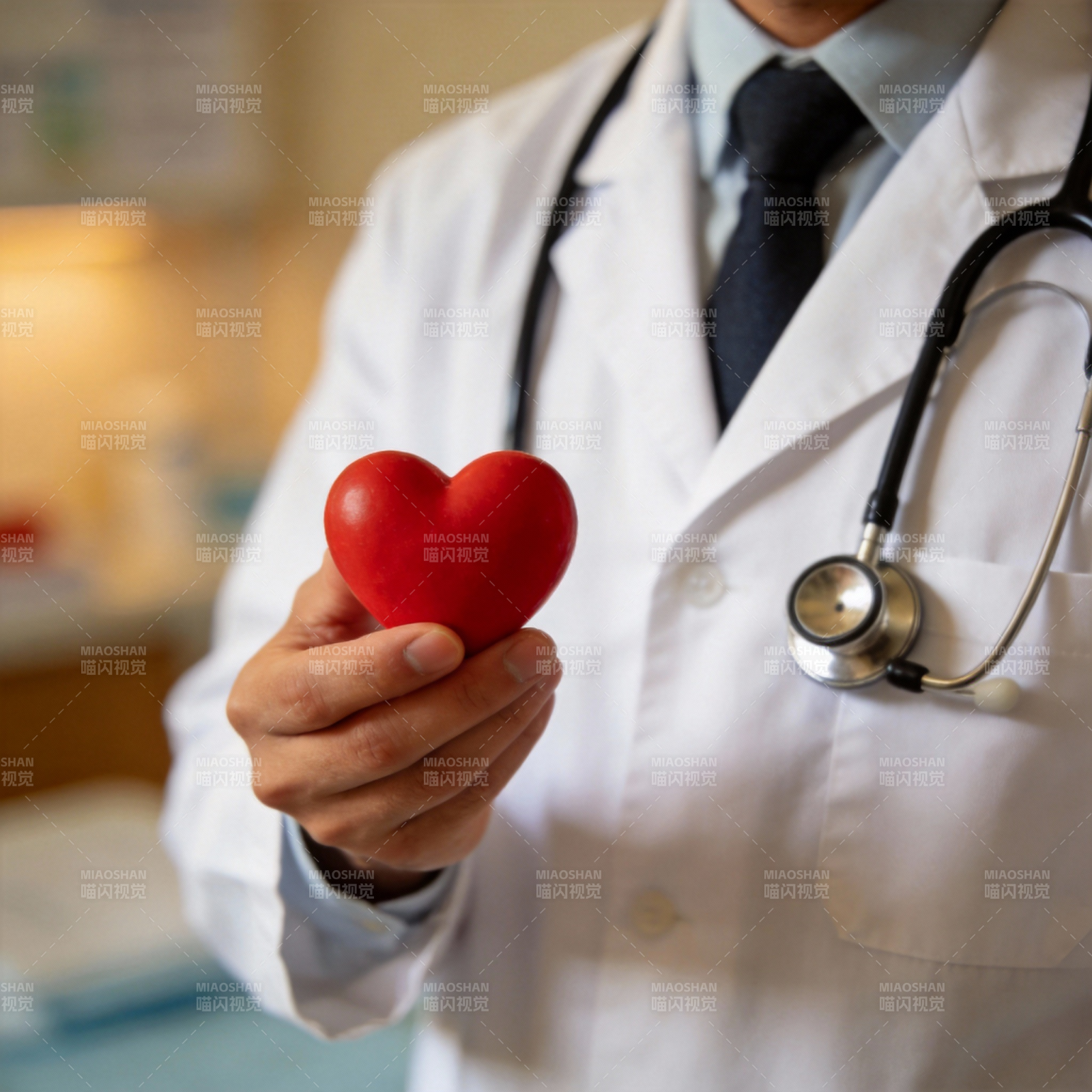 医生手捧红心图片