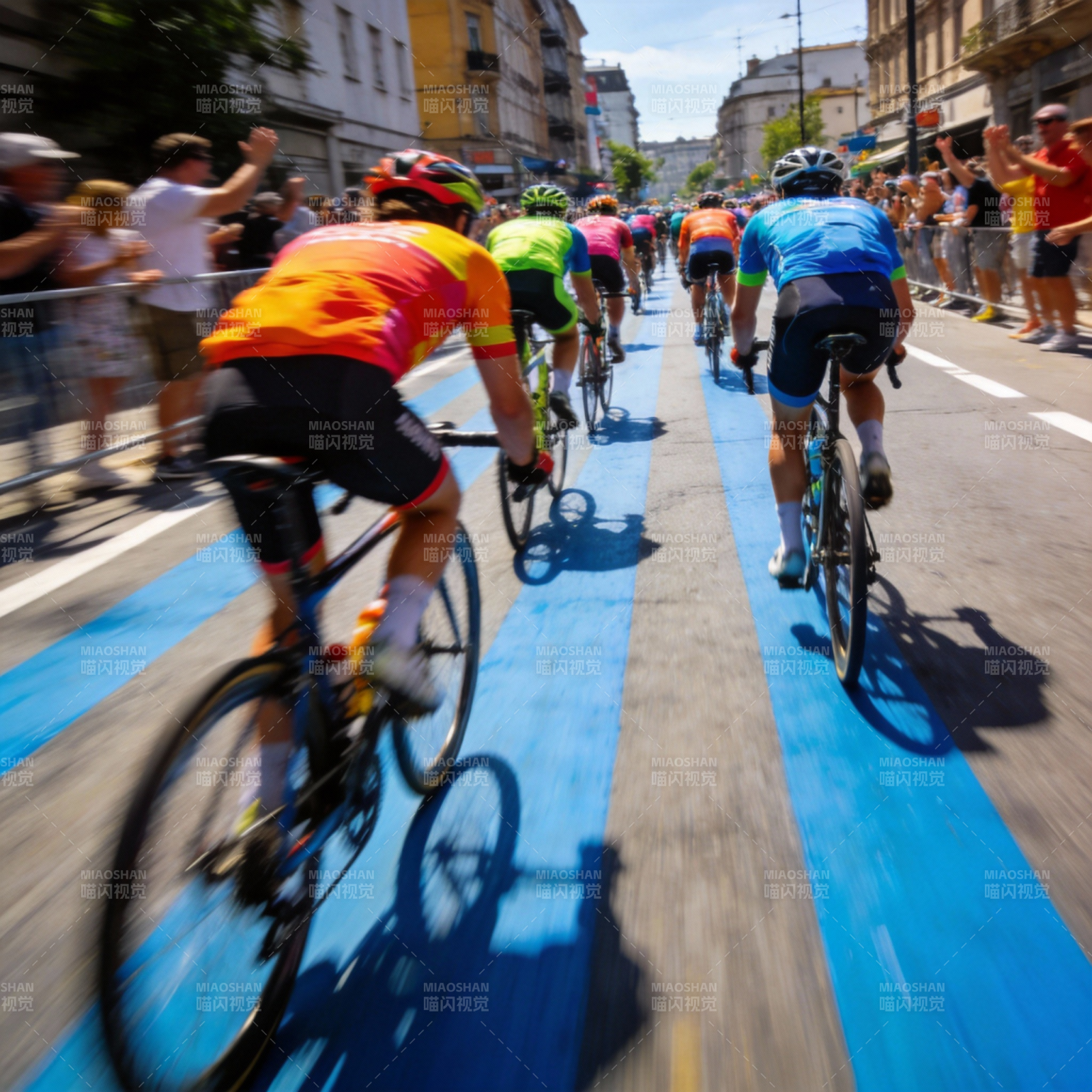自行车赛激烈进行图片
