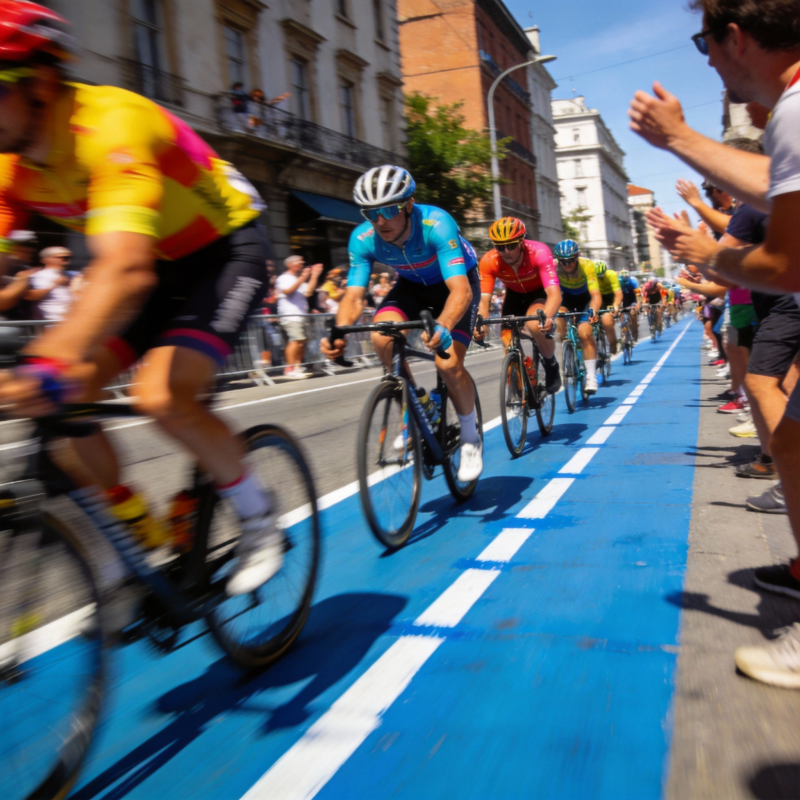 自行车赛激烈进行中图片