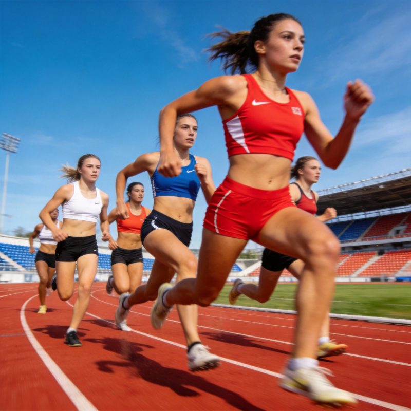 女子百米冲刺赛图片