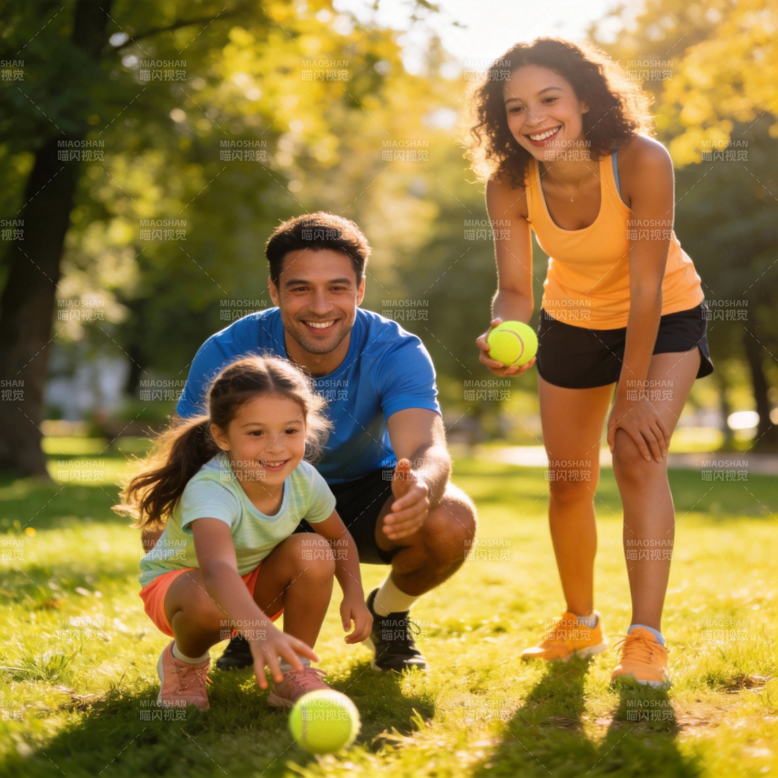 家庭公园玩球乐图片