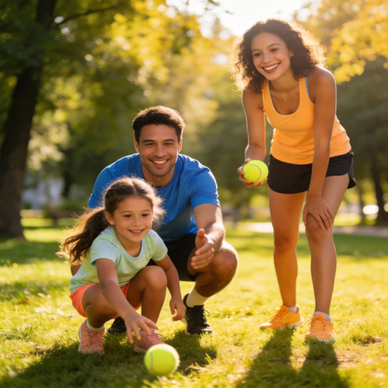 家庭公园玩球乐图片