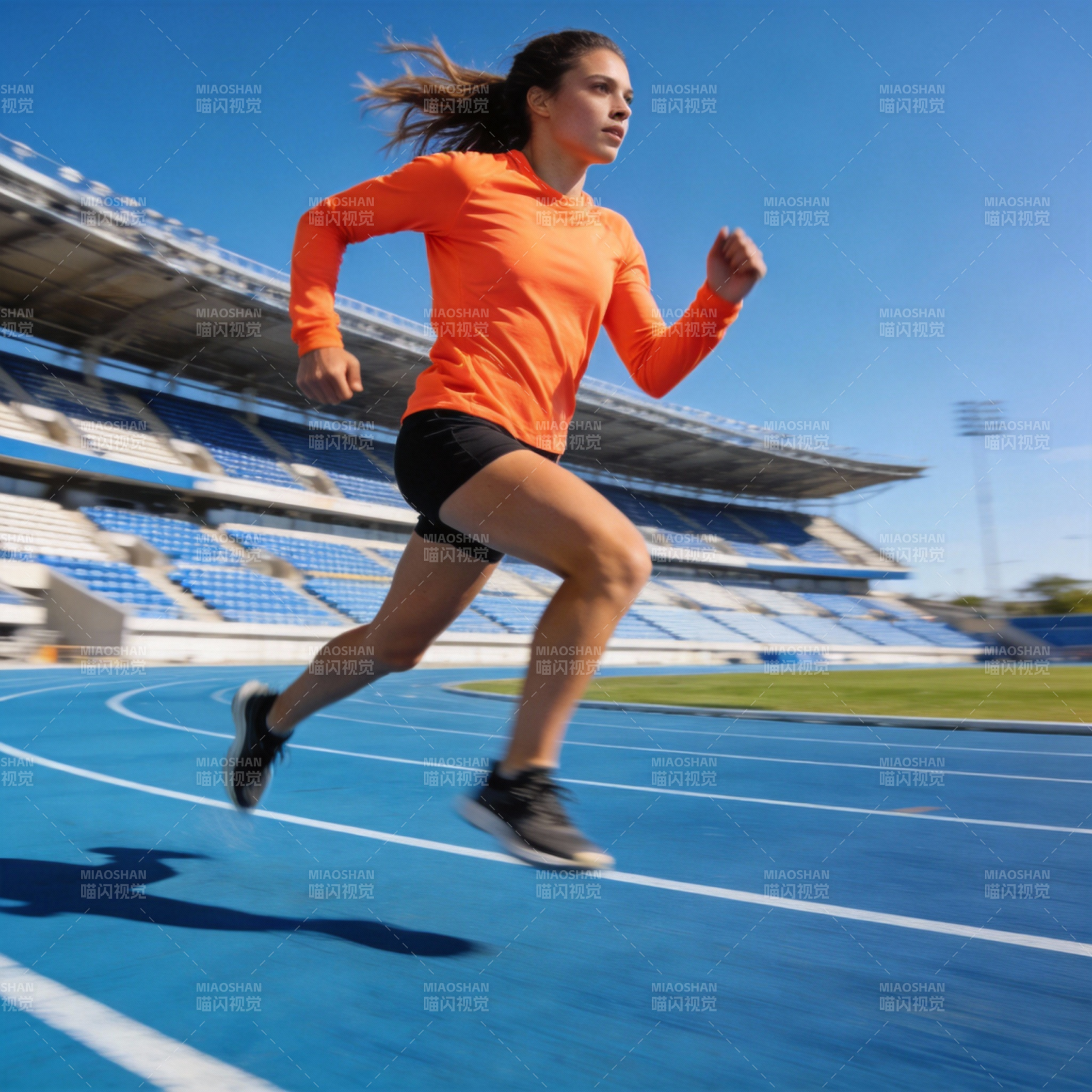 跑道上的奔跑者图片