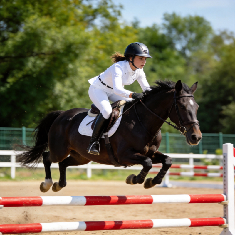 骑手跃马过障图片