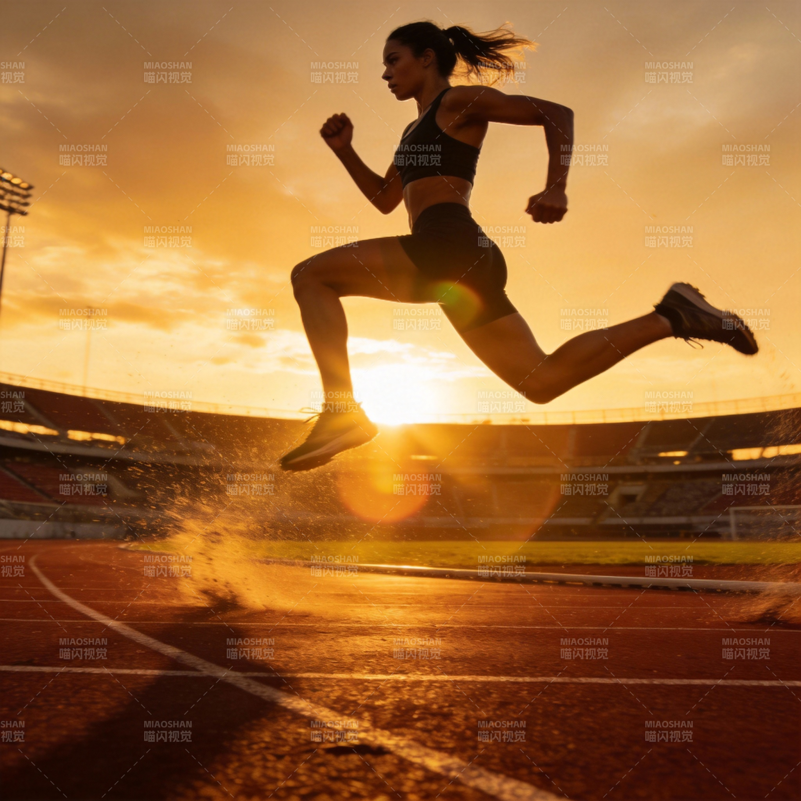 奔跑的剪影图片