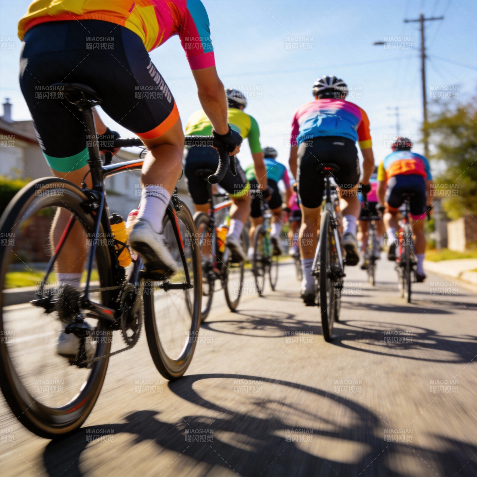 骑行队伍疾驰中图片