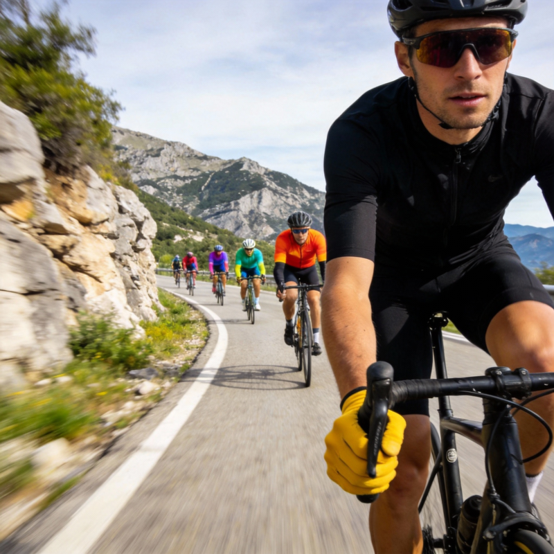 山间骑行 风景如画图片